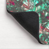 Gevlekte aquamarine en rood, gezwollen met zwarte  muismat (Hoek)