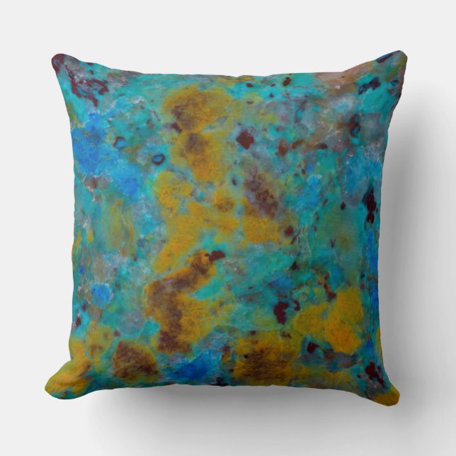 Gevlekte Blauwe Chrysocolla Jaspis Kussen (Voorkant)