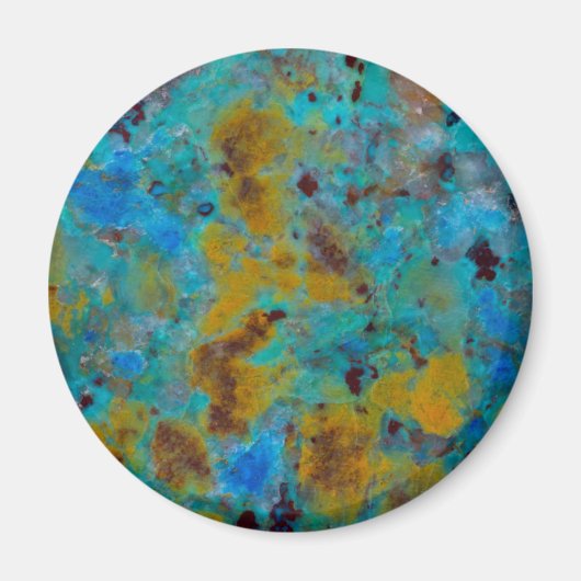 Gevlekte Blauwe Chrysocolla Jaspis Magneet (Voorkant)