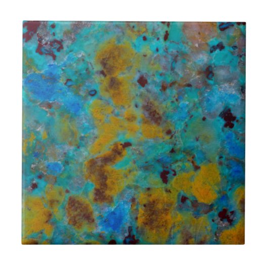 Gevlekte Blauwe Chrysocolla Jaspis Tegeltje (Voorkant)