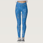 Gevlekte blauwe textuur leggings (Voorkant)