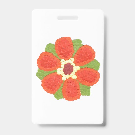 Gevlekte Bloem Plastic Badge (Voorzijde)