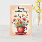 Gevlekte bloem-theekopkaart kaart (Gele Bloem)