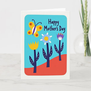 Gevlekte bloemen Happy Day kaart