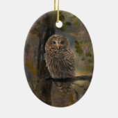 Gevlekte bosuil keramisch ornament (Achterkant)
