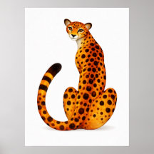 Gevlekte cheeta-portret achteraanzicht