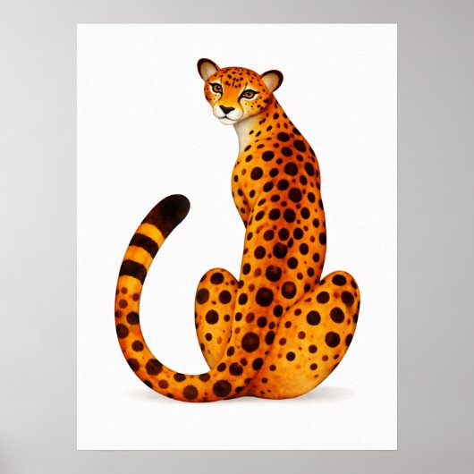 Gevlekte cheeta-portret achteraanzicht poster (Voorkant)
