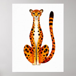 Gevlekte cheeta-portret poster