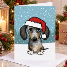 Gevlekte Dachshund Kerstman Schattige Wienerse Hon