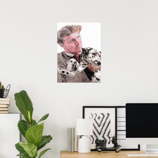 Gevlekte Dalmatiër Hond en Man honden cute Poster (Thuiskantoor)