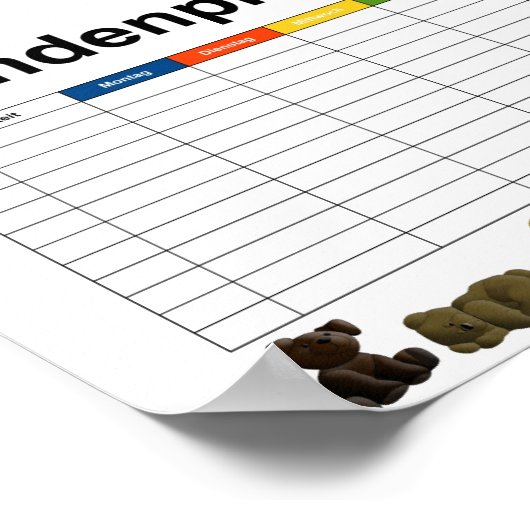 Gevlekte dieren/speelgoed poster (Hoek)