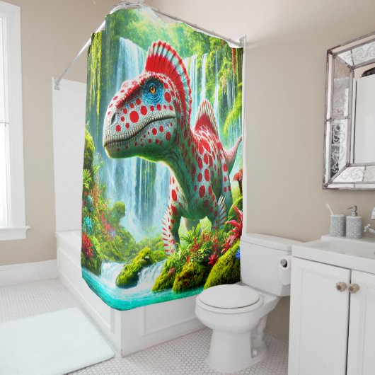 gevlekte dinosaurus douchegordijn (In situ)