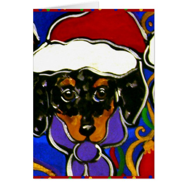 Gevlekte Doxie Kerstmis (Voorkant)
