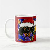 Gevlekte Doxie Kerstmis Koffiemok (Links)