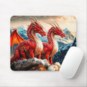 Gevlekte Draken Illustratie Muismat (Met muis)