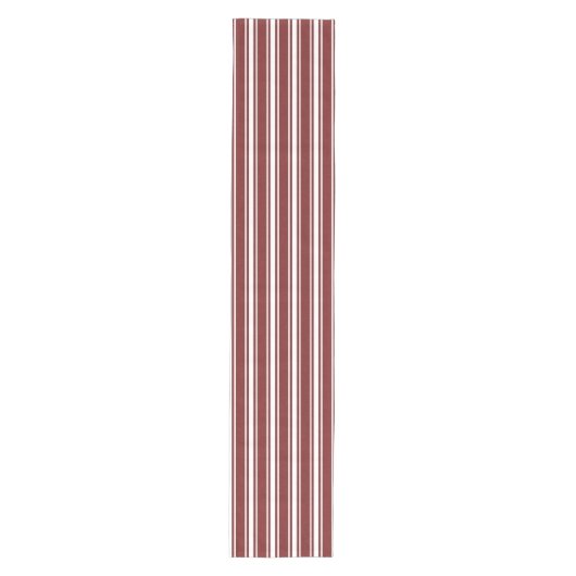 Gevlekte dubbele gestreepte cranberry medium tafelloper (Voorkant)