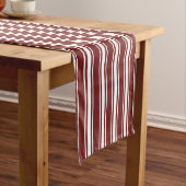 Gevlekte dubbele gestreepte cranberry medium tafelloper (Voorbeeld)
