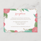 Gevlekte Florals Wedding Reception Card Informatiekaartje (Voorkant)