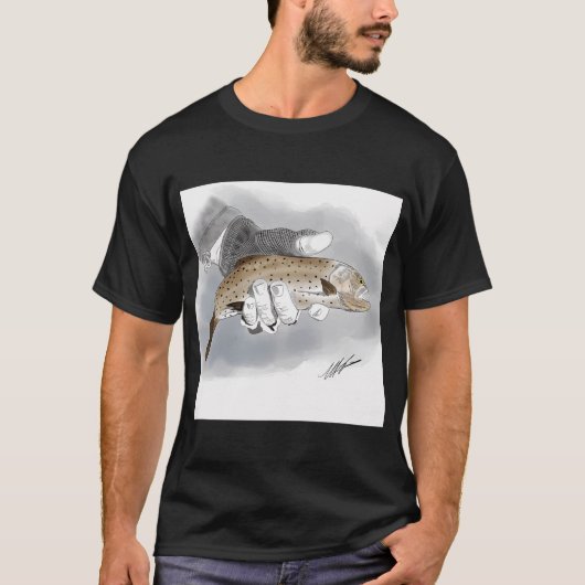 Gevlekte Forel in Handschoen T-shirt (Voorkant)