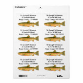 Gevlekte Forel Vis Thema Verzendlabels Etiket (Full Sheet)
