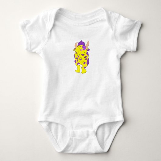 Gevlekte Fuzzy Monster Baby Top (Voorkant)
