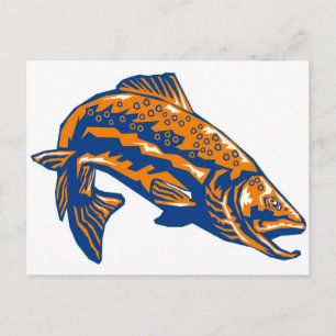 gevlekte gespikkelde forelvis briefkaart