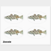 Gevlekte "Gespikkelde" Seatrout door Patternwear© Ovale Sticker (Vel)