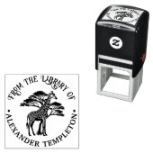 Gevlekte Giraffe bij Boom Bibliotheek Boek Naam Zelfinktende Stempel (In situ)