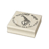 Gevlekte Giraffe Silhouet Naam Retouradres  Rubberstempel (Stempel)