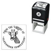 Gevlekte Giraffenhoofd #1 Bibliotheek Boeknaam Zelfinktende Stempel (In situ)