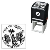 Gevlekte Giraffenhoofd #3 Bibliotheek Boeknaam Ste Zelfinktende Stempel (In situ)