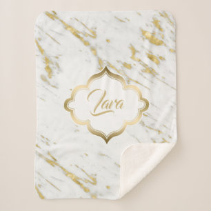 Gevlekte gouden glitter sherpa deken