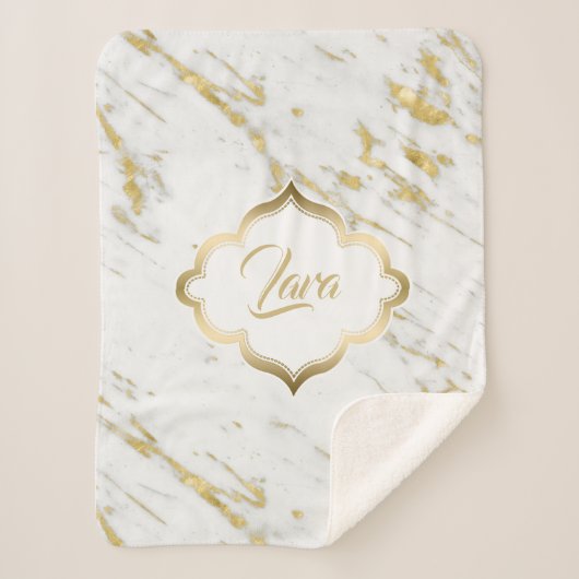 Gevlekte gouden glitter sherpa deken (Voorkant)