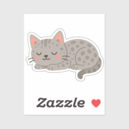 Gevlekte Grijze Luipaardkat – Speelse Cartoon Sticker