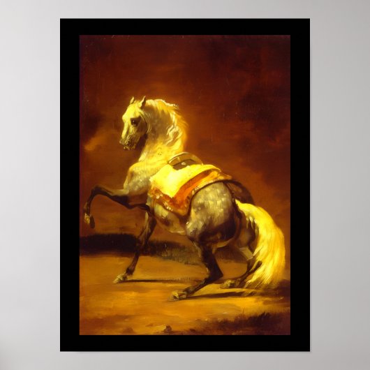 GEVLEKTE GRIJZE PAARD POSTER (Voorkant)