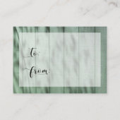 Gevlekte groene houten bruids-showerkaart zonder w informatiekaartje (Achterkant)