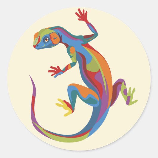 Gevlekte hagedis ronde sticker (Voorkant)
