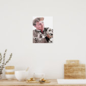Gevlekte Hond Dalmatische en Man Portret Poster (Keuken)