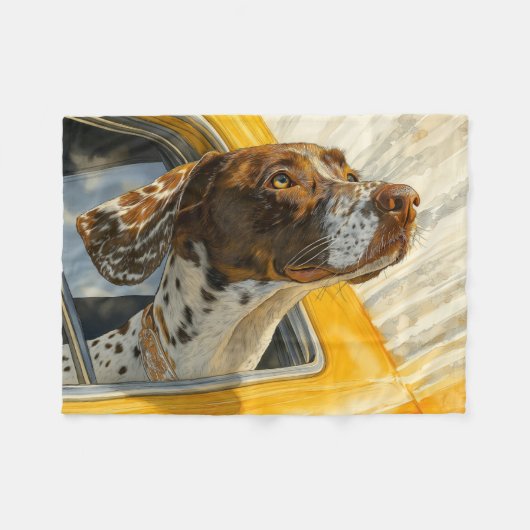 Gevlekte Hond op Autorit Kunstprint Fleece Deken (Voorkant (Horizontaal))