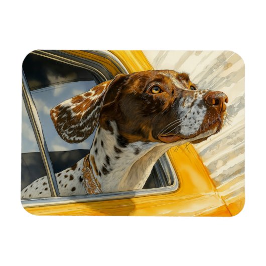 Gevlekte Hond op Autorit Kunstprint Magneet (Horizontaal)