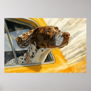 Gevlekte Hond op Autorit Kunstprint Poster