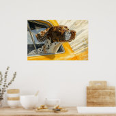 Gevlekte Hond op Autorit Kunstprint Poster (Keuken)