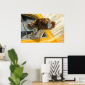 Gevlekte Hond op Autorit Kunstprint Poster (Thuiskantoor)