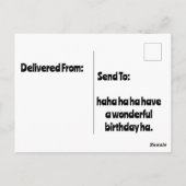 gevlekte hyena met verjaardagshoed briefkaart (Achterkant)