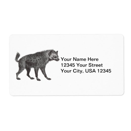Gevlekte Hyena Verzendlabels Etiket (Voorkant)