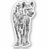 Gevlekte hyena vol figuur sticker (Voorkant)