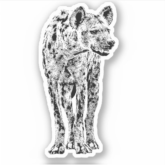 Gevlekte hyena vol figuur sticker (Voorkant)