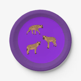 Gevlekte hyena's papieren bordje