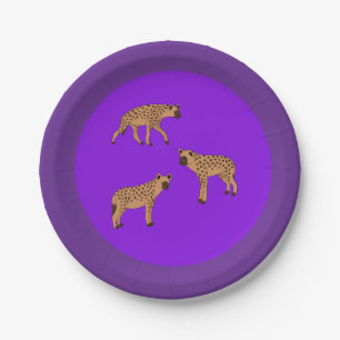Gevlekte hyena's papieren bordje