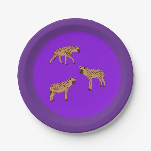 Gevlekte hyena's papieren bordje (Voorkant)